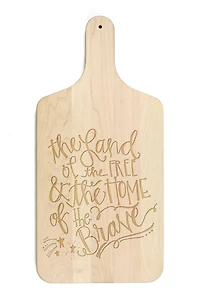 17" Land Of The Free Paddle Cutting Board