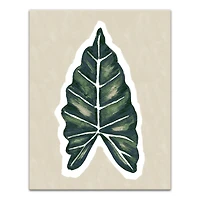 Tropical Leaf With Navy  11" x 14" Canvas Wall Art