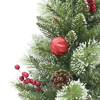 4ft. Pre-Lit Artificial Potted Adorned Christmas Tree, Warm White LED Lights