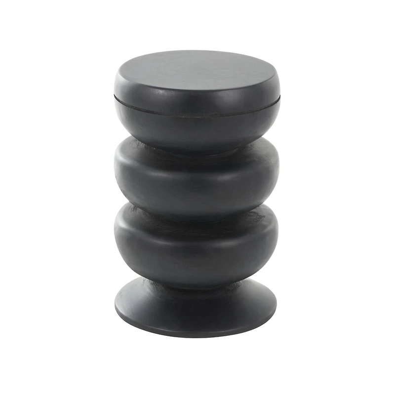 18" Black Wood Handmade Bubble Inspired Accent Table