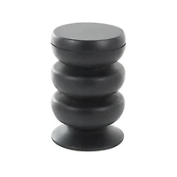 18" Black Wood Handmade Bubble Inspired Accent Table