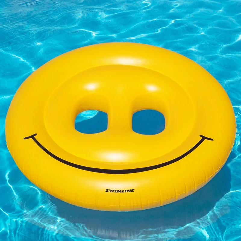 72" Inflatable Yellow Smiley Face 2-Person Raft