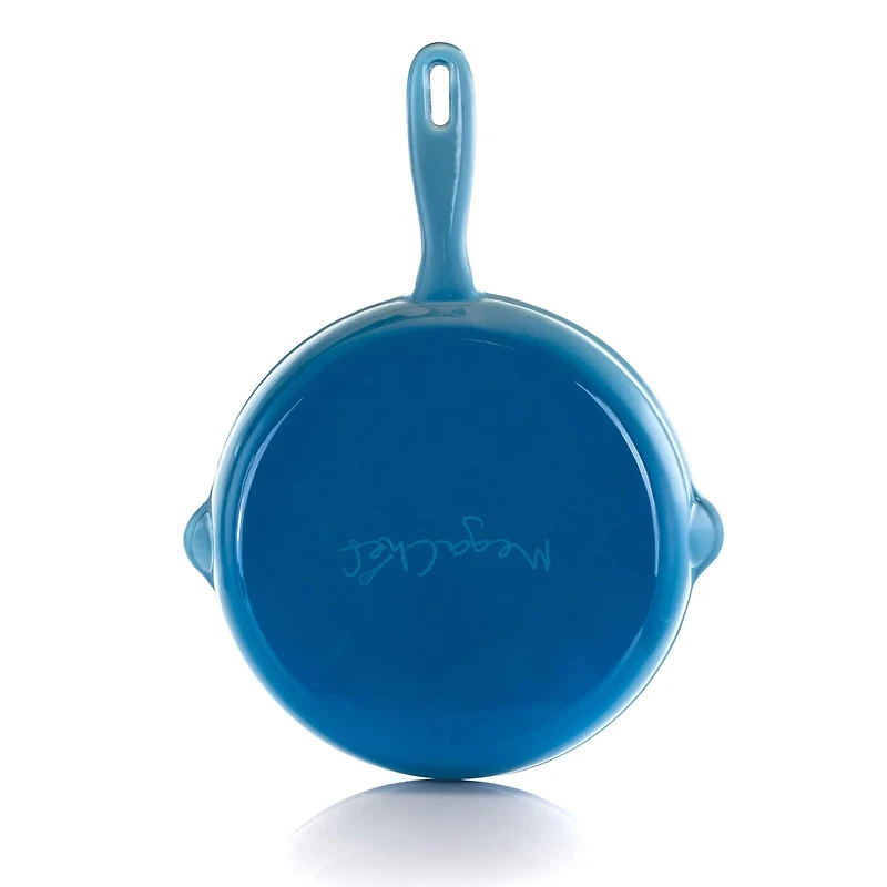 MegaChef Round 10.25" Blue Enameled Cast Iron Skillet