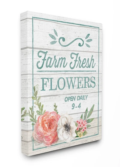 Stupell Industries Farm Fresh Flowers Canvas Wall Art