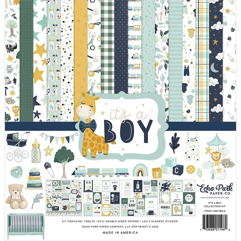 Echo Park™ Paper Co. It's a Boy Paper Craft Collection Kit, 12" x 12"