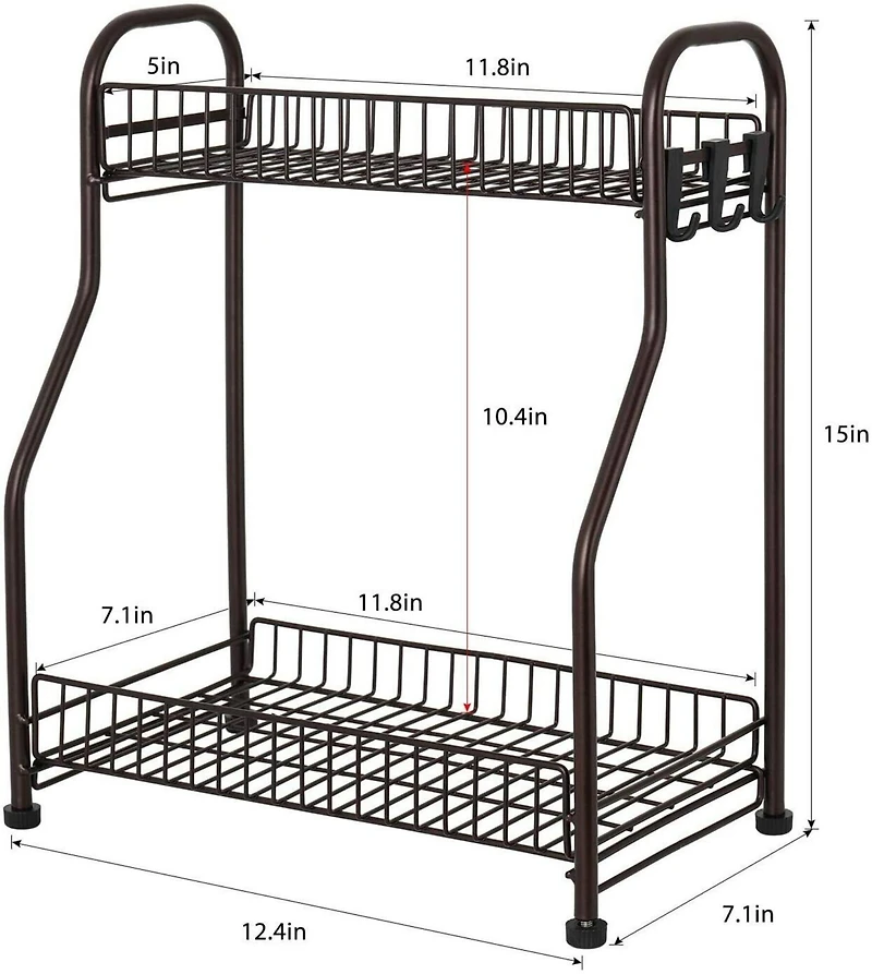 NEX™ 2-Tier Bronze Spice Rack Kitchen Organizer