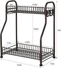NEX™ 2-Tier Bronze Spice Rack Kitchen Organizer