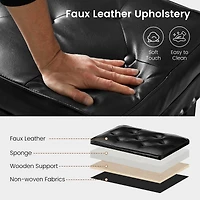 Glitzhome® Mid-Century Modern Leatherette Button-Tufted Accent Stool