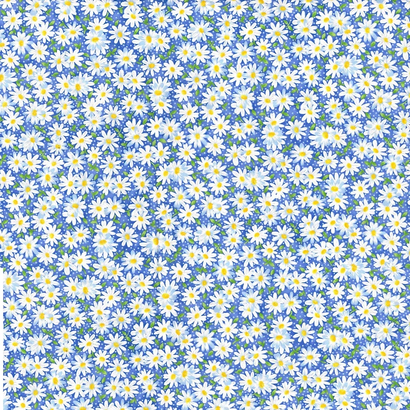 Fabric Traditions White Packed Daisies Cotton Fabric