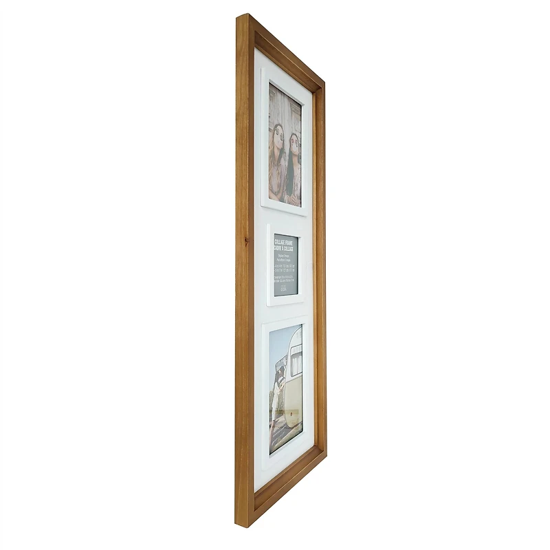 3 Opening Natural Woodgrain Collage Frame with Raised Mat by Studio Décor®
