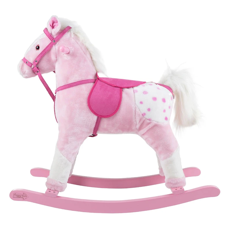 Toy Time Pink Plush Rocking Horse