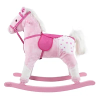 Toy Time Pink Plush Rocking Horse