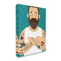 Stupell Industries Best Dad Father's Day Tattoos Canvas Wall Art