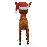 ProductWorks Rudolph 2ft. 3D Pre-Lit Rudolph with Santa Hat Scarf Yard Art