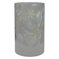 10" Winter Deer Flameless Glass Christmas Candle Holder