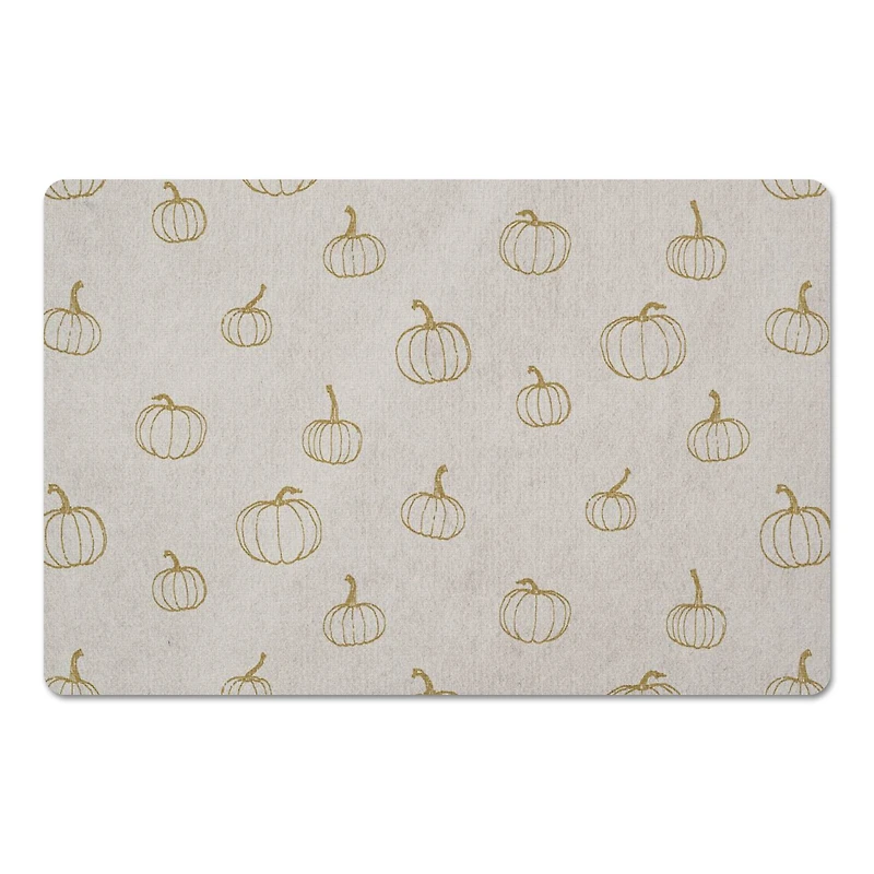 Mustard Yellow Mini Pumpkin Pattern Floor Mat