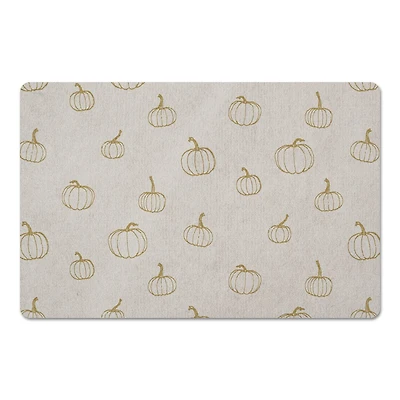 Mustard Yellow Mini Pumpkin Pattern Floor Mat