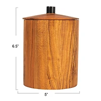 Hello Honey® 6.5" Natural Compact Acacia Wood Canister with Handle