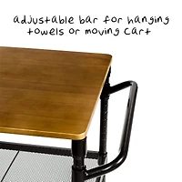 Honey Can Do Black Matte Rolling Storage Cart