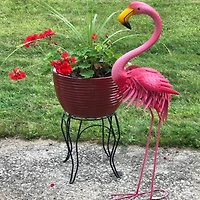 Santa's Workshop 40" Iron Flamingo