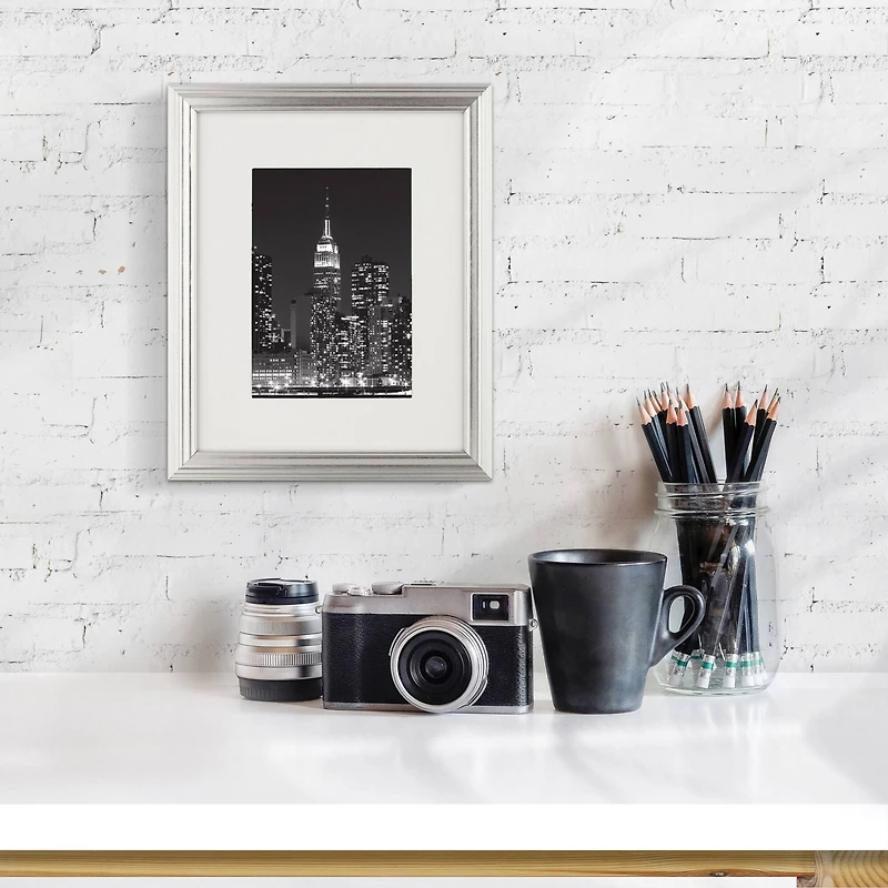 Aspect 5" x 7" Silver Narrow Frame with Mat by Studio Décor®