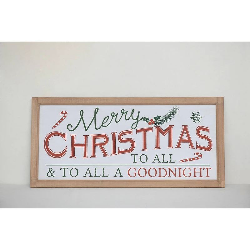 Hello Honey® Merry Christmas... Message Wood Framed Wall Décor