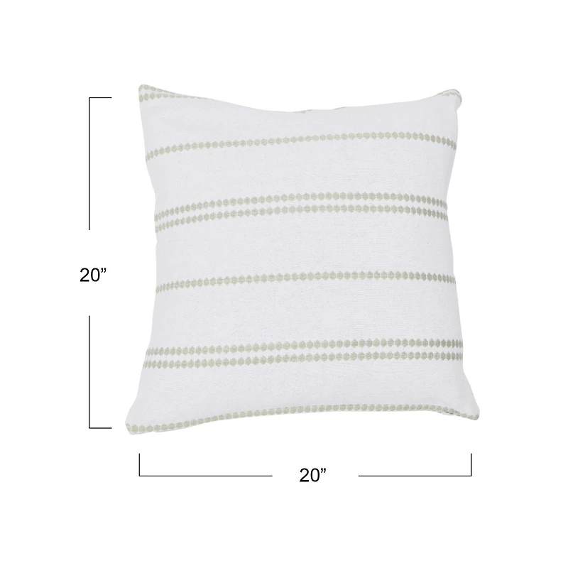 Hello Honey® Square Embroidered Multistripe Cotton Pillow Cover