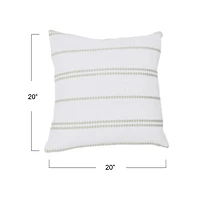 Hello Honey® Square Embroidered Multistripe Cotton Pillow Cover