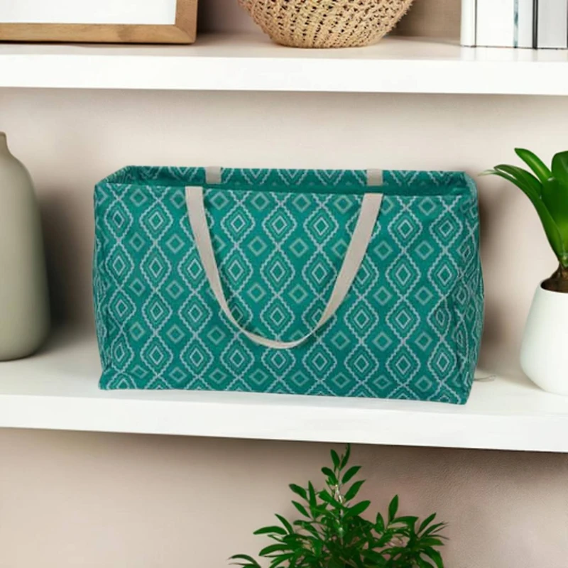 Household Essentials Krush® Teal Geometric Canvas Utility Tote