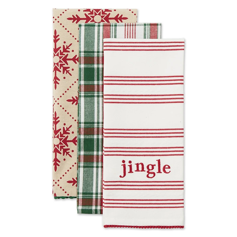DII® Assorted Jingle Dishtowel Set