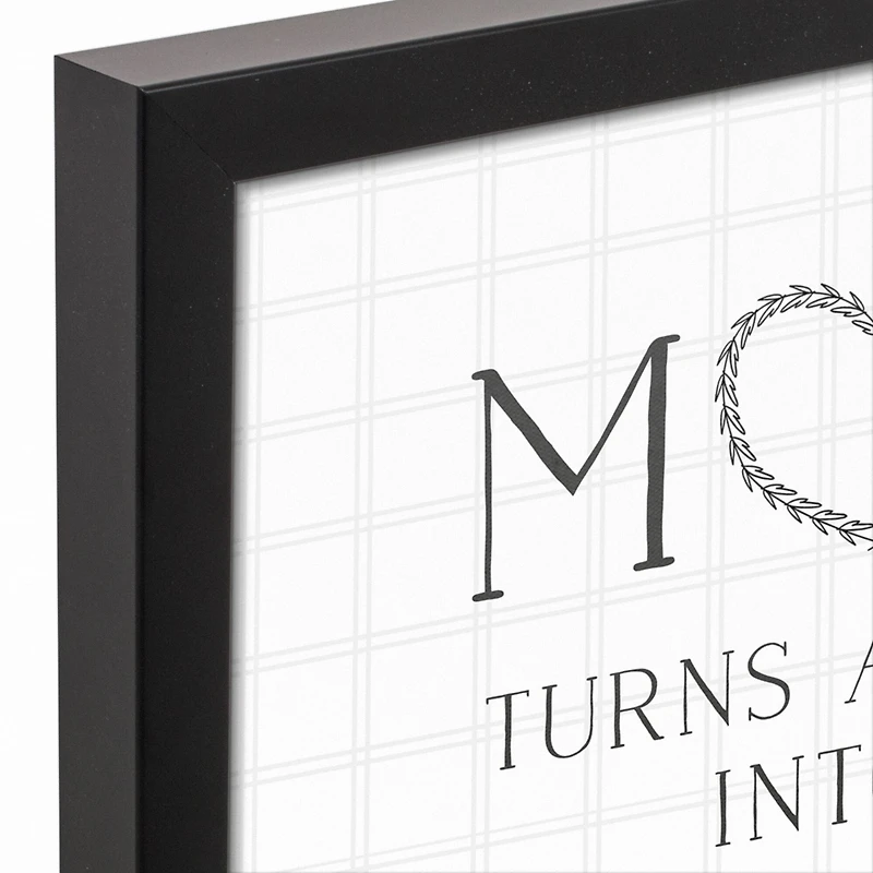 Mom Turns a House into a Home Black Framed Canvas