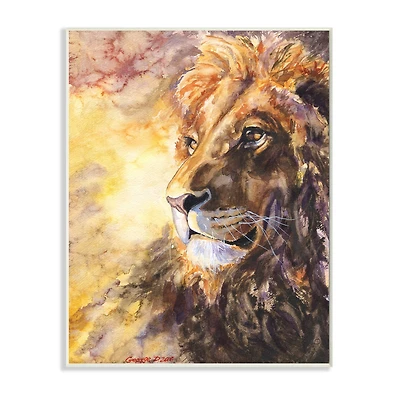 Stupell Industries Regal Lion Mane Safari Animal King Portrait Wall Plaque