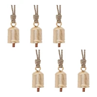 3.5" Gold Metal Bell Ornaments, 6ct.