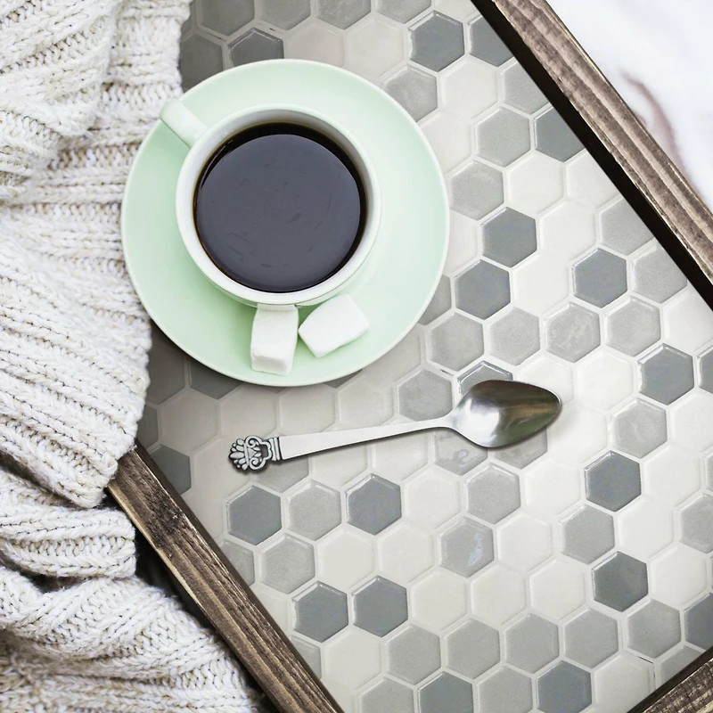RoomMates Gray Hexagon Backsplash StickTiles®