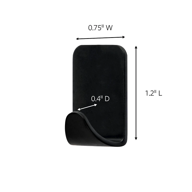 Command™ Small Decorative Metal Hooks, Matte Black