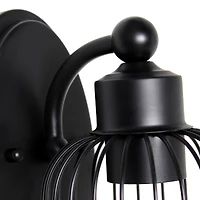 Lalia Home Ironhouse 10.5" Black Cage Wall Sconce
