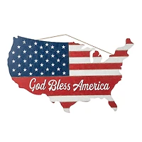 Glitzhome® 32.5" Wooden Patriotic America Map Wall Décor