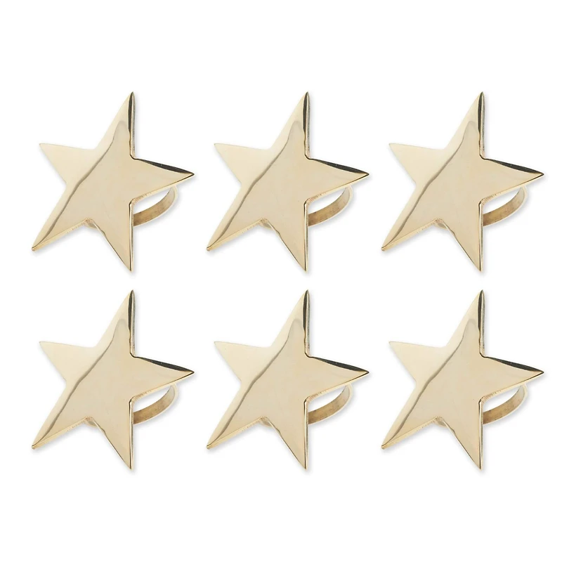 DII® Gold Star Napkin Rings, 6ct.