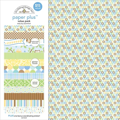 Doodlebug Design Inc.™ Baby Boy Paper Plus Value Pack, 12" x 12"