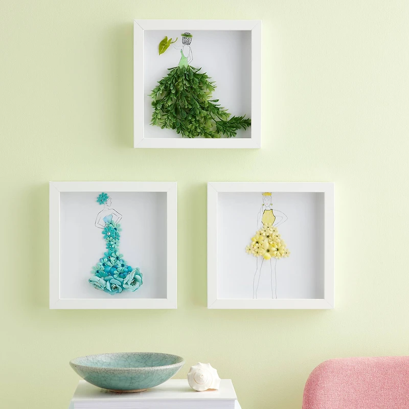 3 Pack Fundamentals 8" x 8" White  Shadow Boxes by Studio Décor®