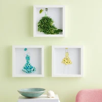 3 Pack Fundamentals 8" x 8" White  Shadow Boxes by Studio Décor®