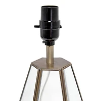 Lalia Home 18" Transparent Triagonal Brass Table Lamp