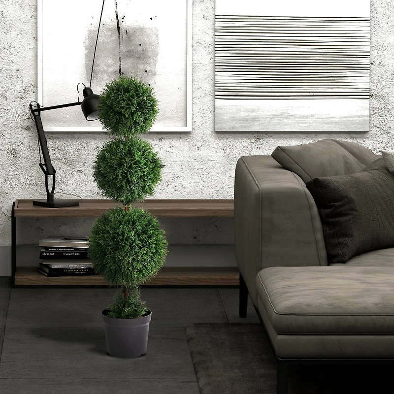 4ft. Potted Triple Ball Green Cedar Topiary