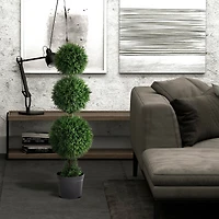 4ft. Potted Triple Ball Green Cedar Topiary