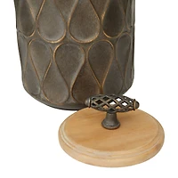 Black Traditional Decorative Jars, Set of 3" 16", 13", 10"