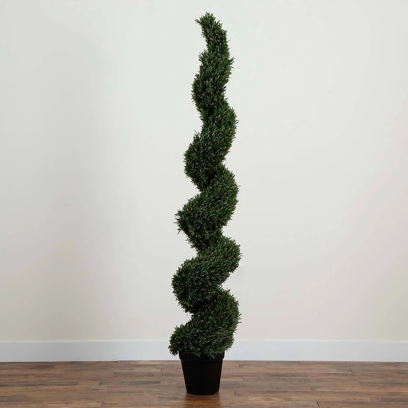 7ft. Potted Artificial Rosemary Spiral Topiary Tree