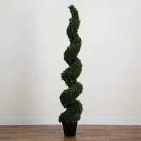 7ft. Potted Artificial Rosemary Spiral Topiary Tree