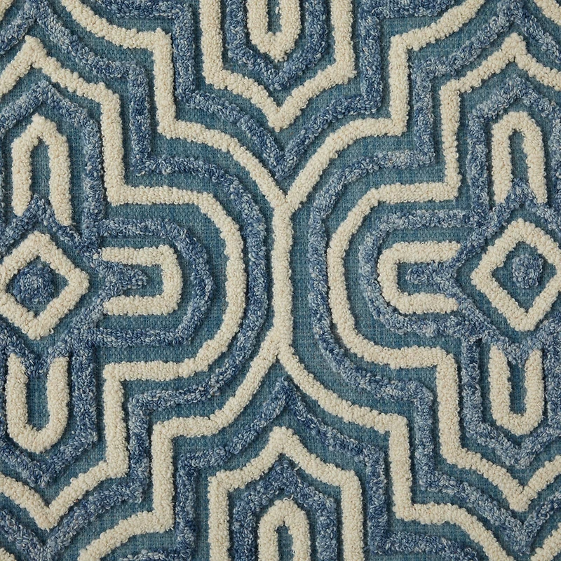 Blue Wool Modern Area Rug 5ft. x 8ft.