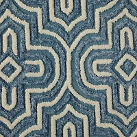 Blue Wool Modern Area Rug 5ft. x 8ft.