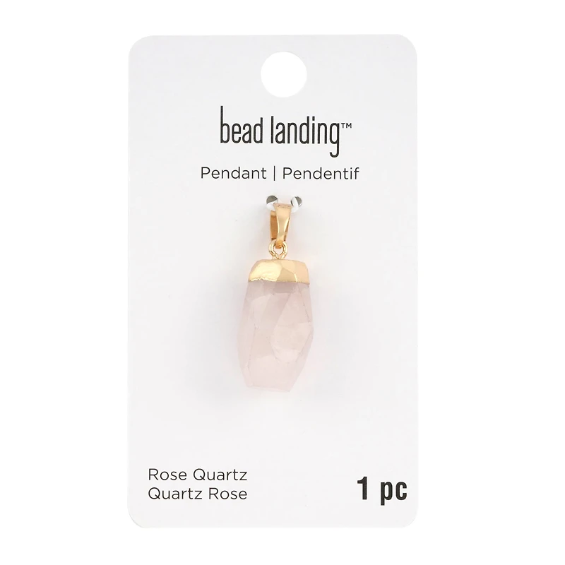 Rose Quartz Irregular Pendant by Bead Landing™